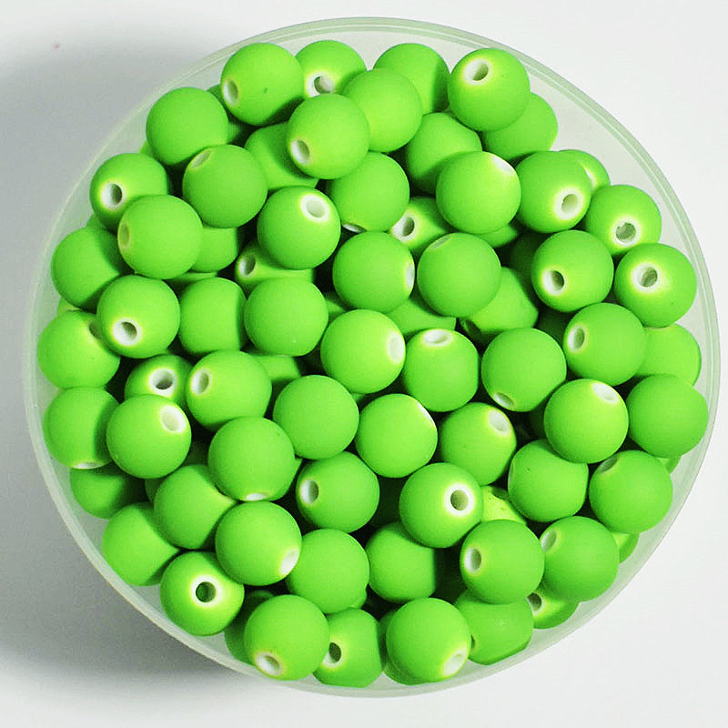 Wholesale 8mm Soft Pottery Plastic Acrylic Rubber Beads